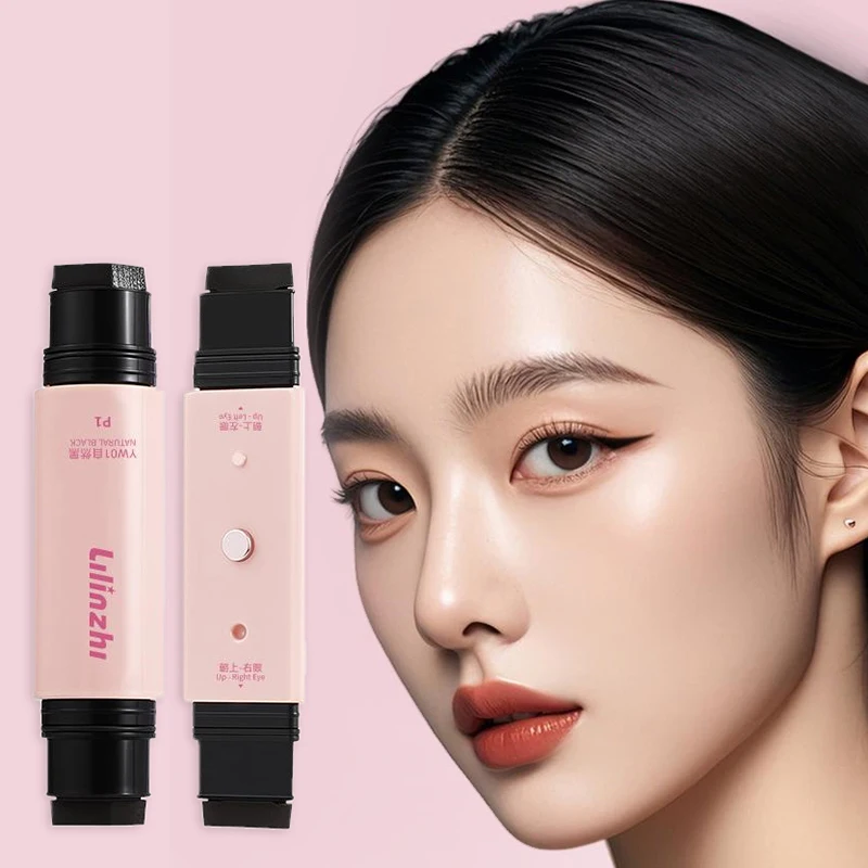 قلم كحل مغناطيسي مزدوج الرأس مقاوم للماء سائل أسود بني كحل تمديد ختم تجفيف سريع مستحضرات تجميل للمكياج