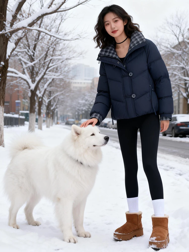 เสื้อโค้ทผู้หญิงแบบยาว ซิปหน้า ผ้าฝ้ายบุขนเป็ด อุ่นสำหรับฤดูหนาว สไตล์เกาหลี สีต่างๆ