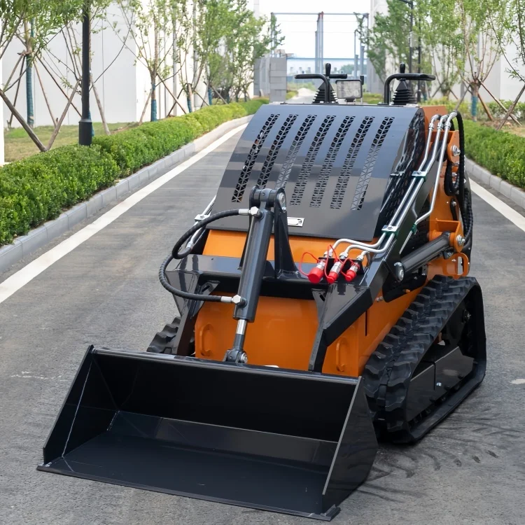 Free Ship SDLOT S400 Stand on Mini Crawler Skid Steer Loader Kubota CE EURO5 EPA Fork Small Greenhouse Goods Transport Works
