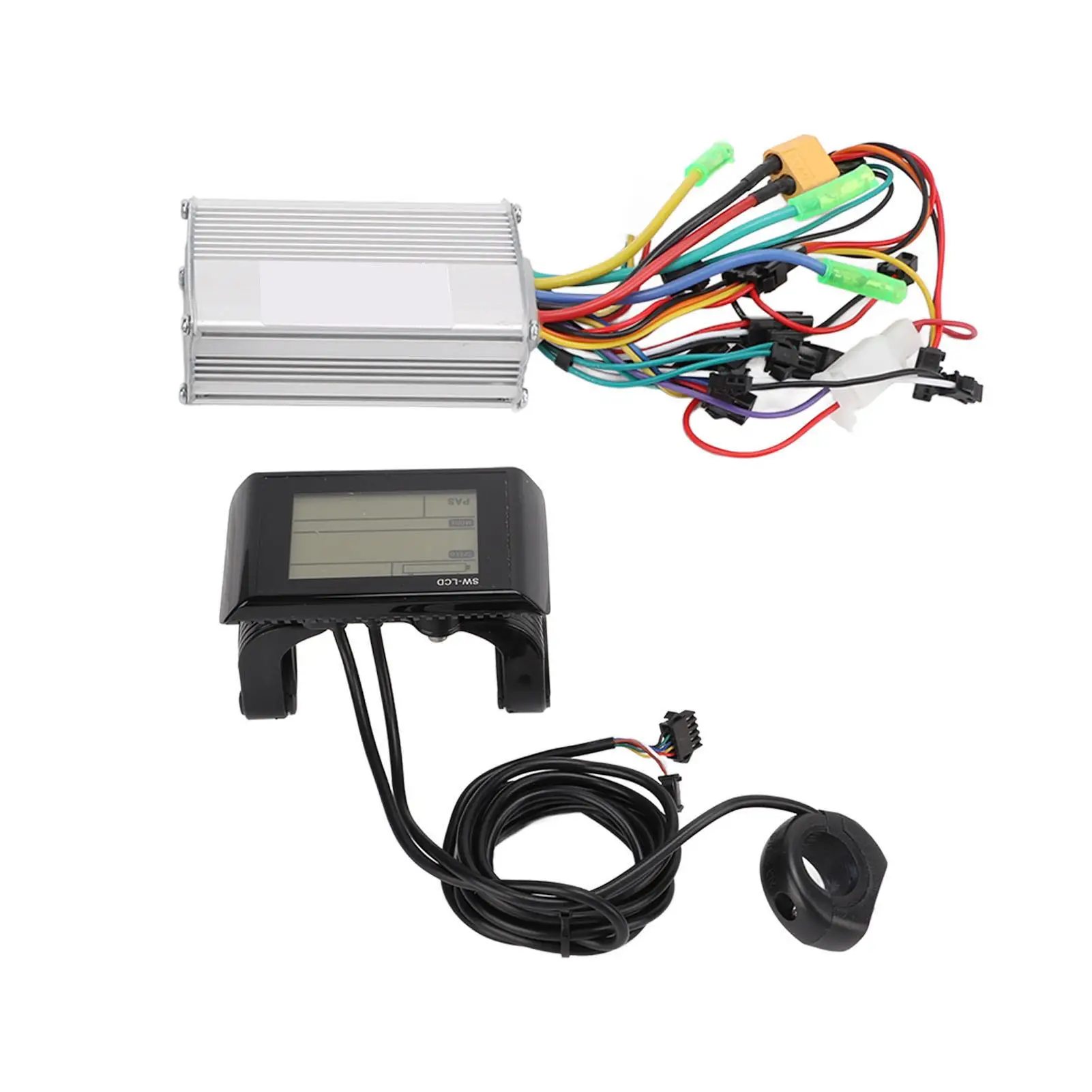 350W Brushless Motor Controller Kit for Electric Bikes - 24/36/48V with LCD Display & 3 Modes Sine Wave