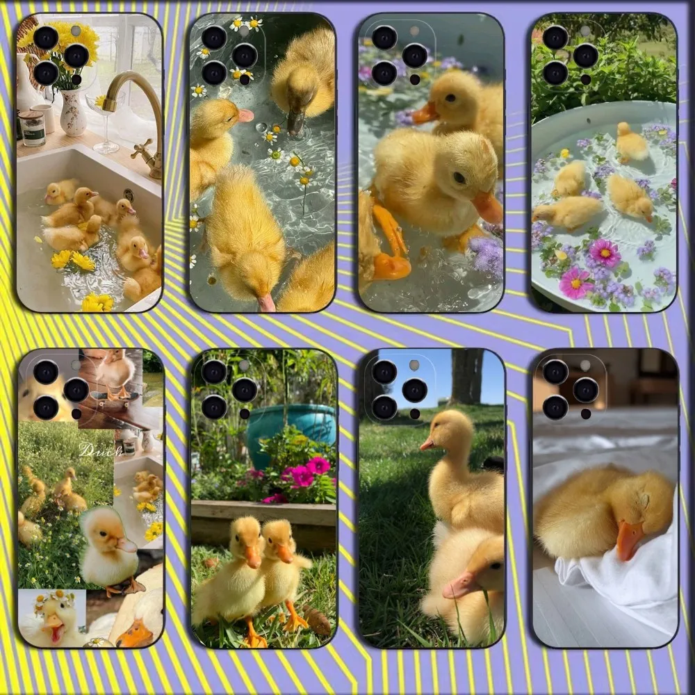 

Yellow Duck Cute Phone Case For iPhone 16,15,14,13,12,11,Mini,Pro,SE,MAX White Matte Shockproof Cover