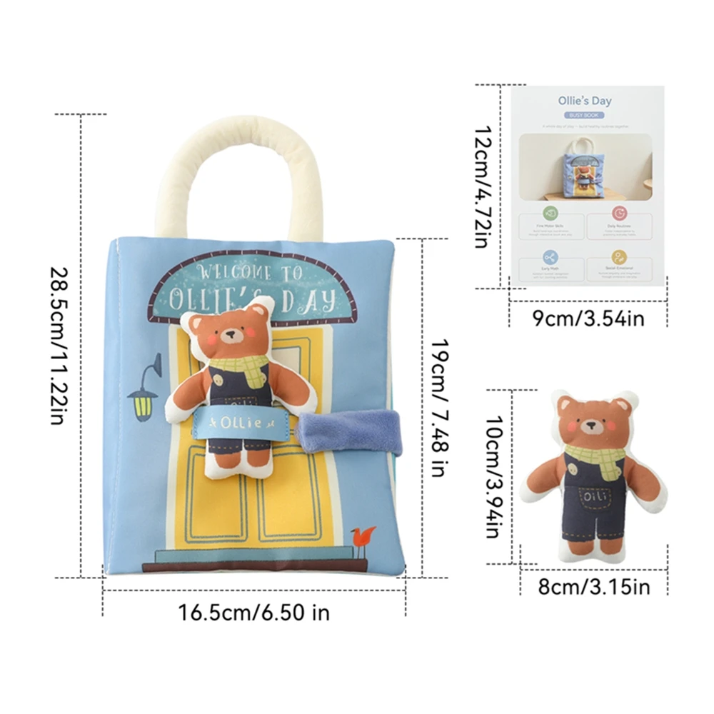 Montessori Stoffspielzeug Magische Baumwoll-Tierbox Kinder-Fingerübungs-Stoffbox Spielzeug Baby Pädagogische Aktivitäts-Sensorikbox