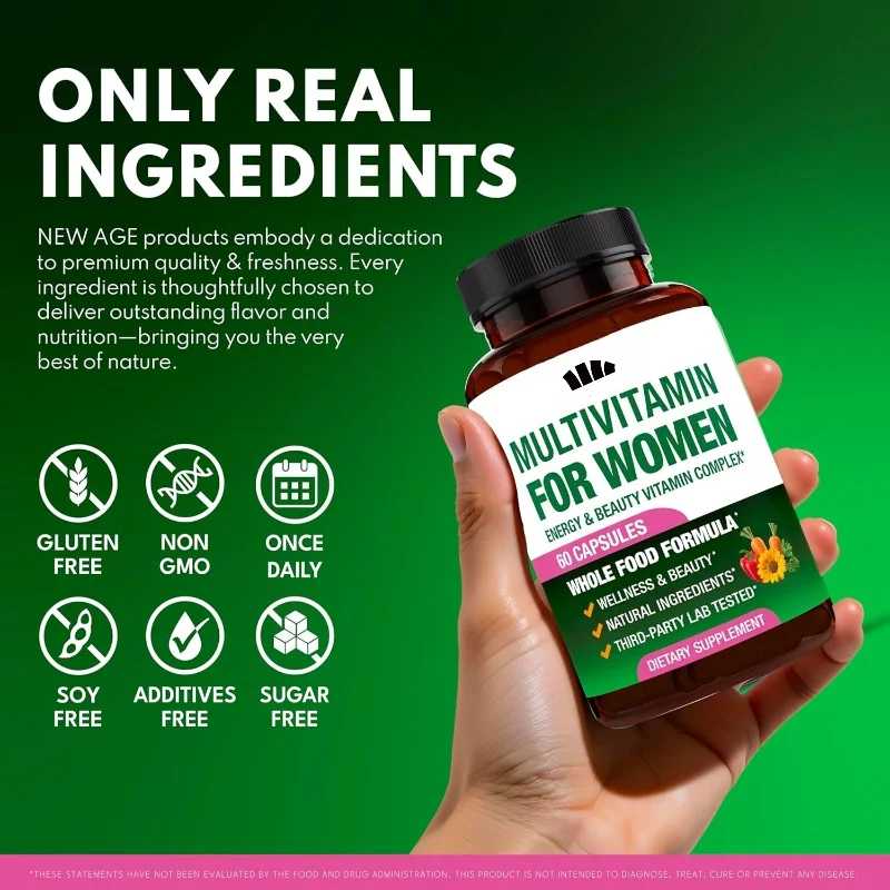 Women's Multivitamin Complex Containing A Mixture of Various Collagen Proteins, Hyaluronic Acid, and MSM in 60 Capsules