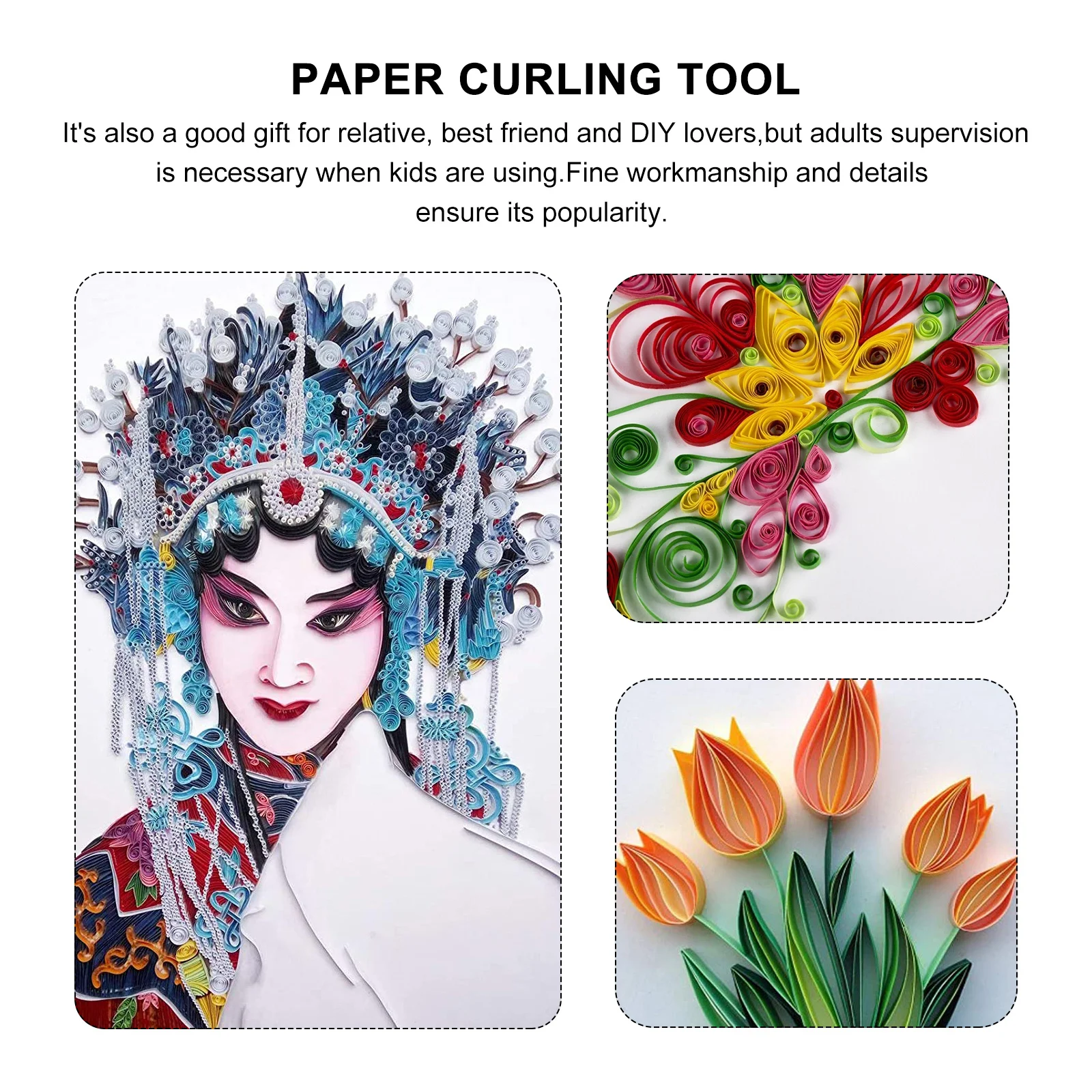 

2 Pcs DIY Accessory Handmade Craft Tool Paper Quilling Pen Curling Rolling Durable