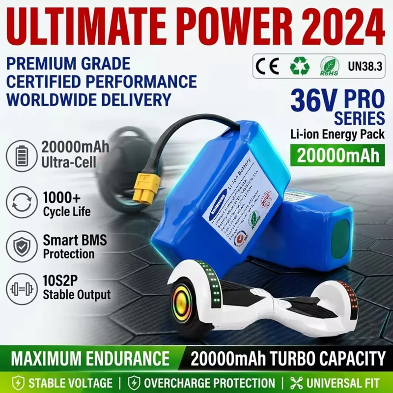 La batteria originale da 36 V e 12000 mAh, configurazione 10s2P, è la batteria agli ioni di litio utilizzata nella piattaforma di sospensione autobilanciante del monociclo.