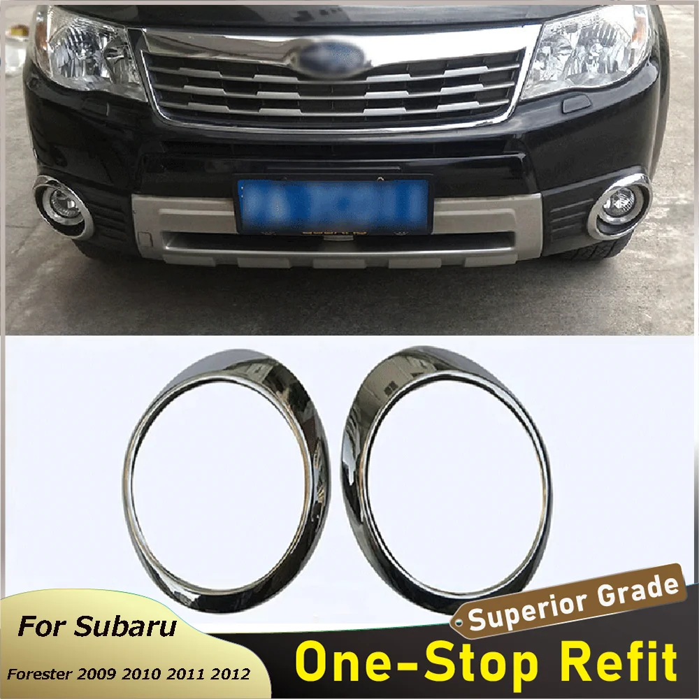 

ABS Chrome Car Front Fog Light Cover Trim Head Fog Lamp Frame Exterior Accessories For Subaru Forester 2009 2010 2011 2012