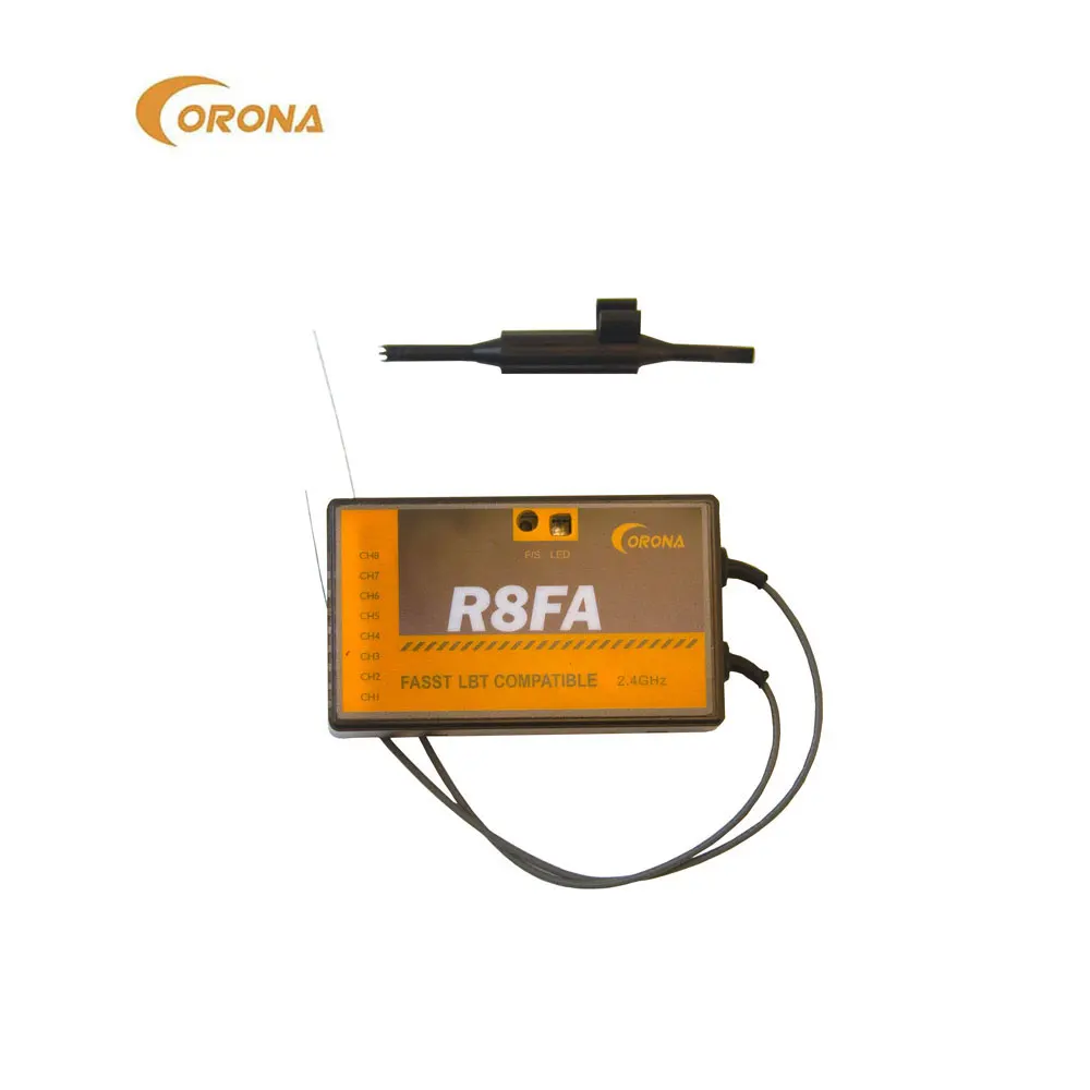 1PC Corona R8FA 2.4Ghz 8CH FASST Compatible Receiver W/ FUTABA FASST Remote Control T6EX T8FG 10CG 14SG 3PM 4PKS For RC Airplane