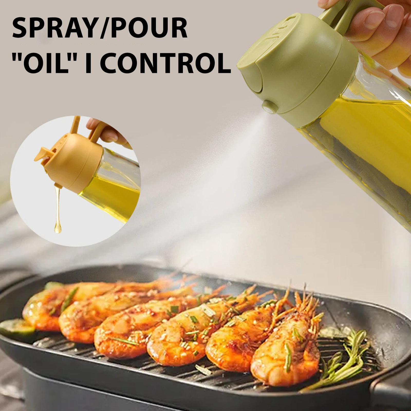2 في 1 بخاخ زيت زجاجي للطبخ رذ - مراجعة Kitchen Glass Baking Set وسعره