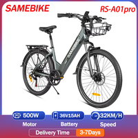 SAMEBIKE RS-A01pro Electric Bike 500W Powerful Motor 36V15AH Removable Battery Mountain E-bike 26 Inch Tire  Electric Bicycle