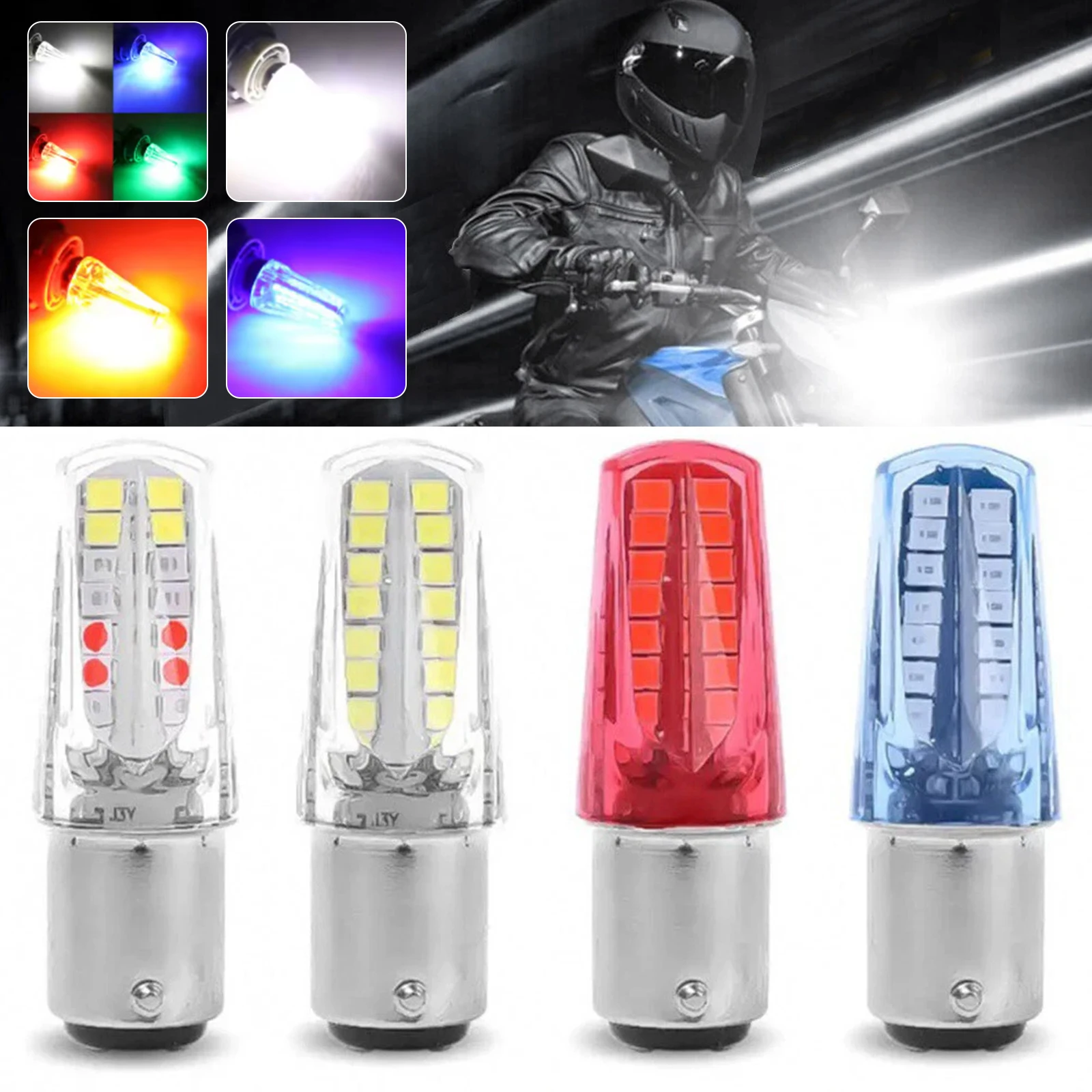 

10pcs 1157 LED Brake Light Motorcycle Strobe LED Parking Tail Light Flashing Warning Reversing Stop Lamp Turn Signal Light