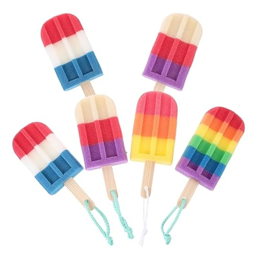 

Набор из 6 губок для ванны в форме льда - мочалки-скраберы для душа в форме мороженого для отшелушивания и очищения тела, легкие отшелушивающие салфетки для мытья