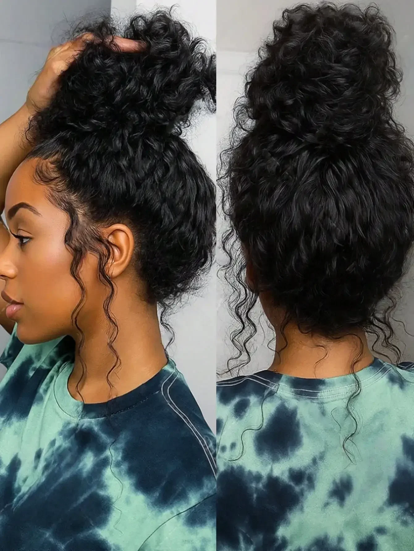 360 Glueless Deep Wave Lace Front Wig Human Hair 250 Density Invisi Strap 13x4 Wet Wavy Brazilian Curly Natural Color