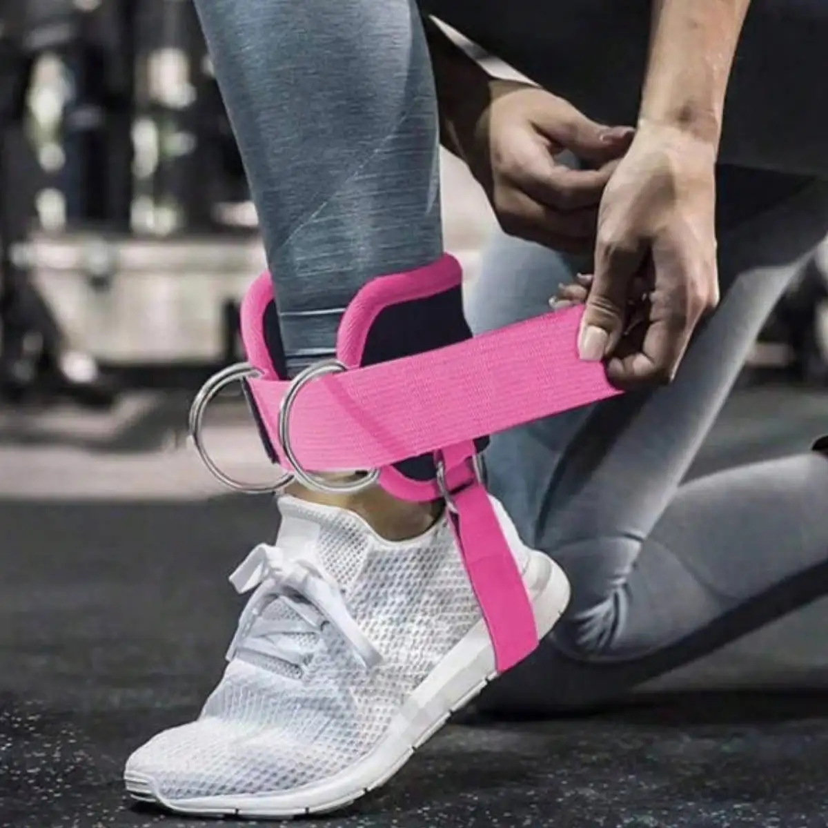 1Pcs Ankle Strap For Cable Machine Resistance Bands Gym Home Workout Accessory Hip Training For Kickback Leg Extension Hip Abduction For Women Fitness Equipment Pilates Yoga Home Training