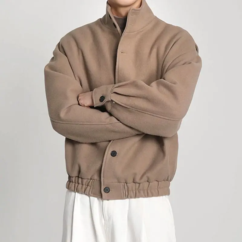 

Мужская повседневная куртка из шерстяной смеси с диагональным кроем, модная, стильная