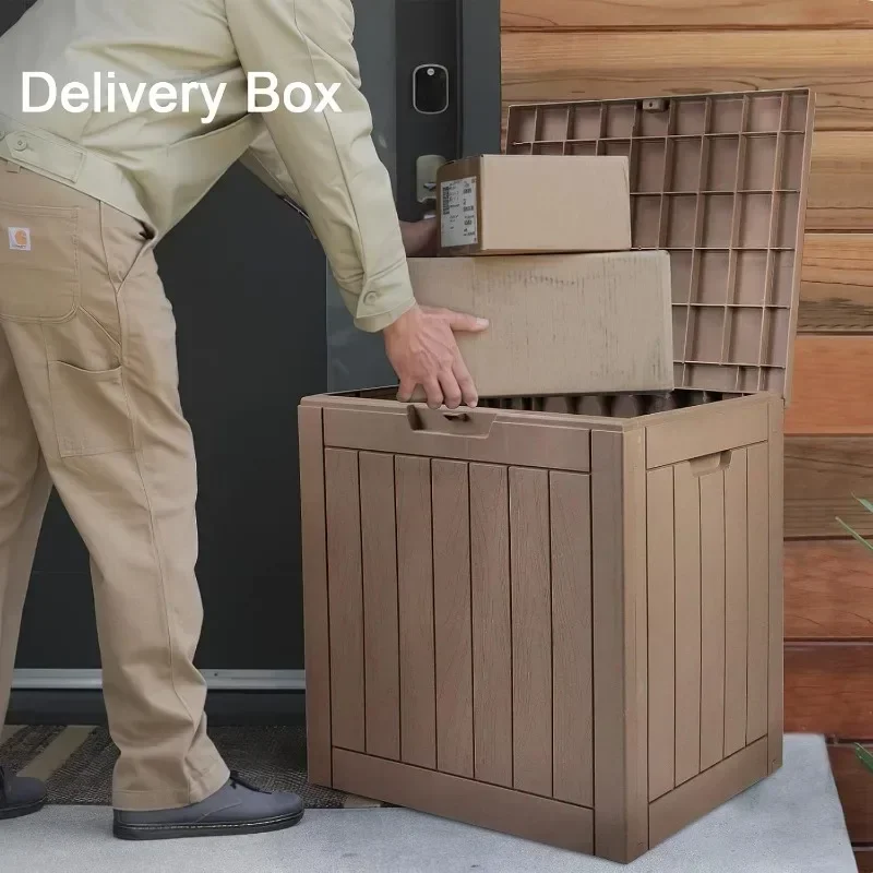 Realife 30 Gallon Outdoor Storage Box for Transport, Lockable Waterproof Transport Box for Yard Tools, Outdoor Cushions Pillows,