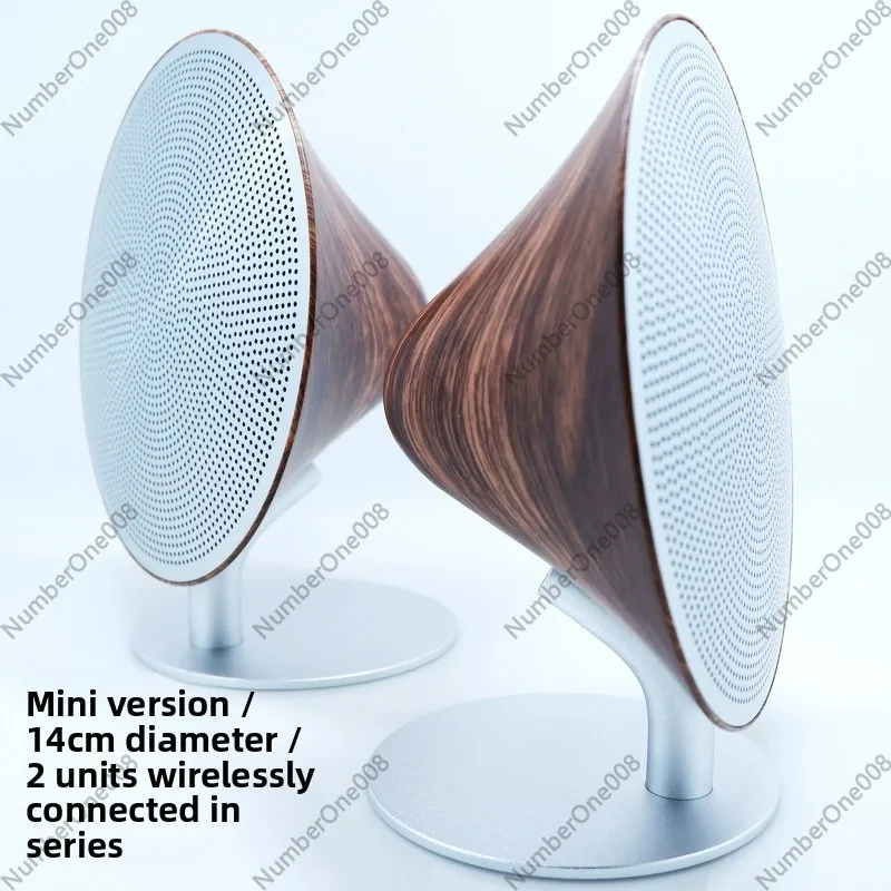 Minimalist Wireless Speaker, Metal Grill Vintage Design, Strong Bass Portable for Home Outdoor