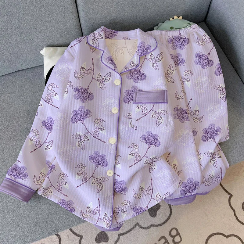 New Style Air-cotton Lined Sleepwear for Women, Suitable for Autumn and Winter, Large Size, Long-sleeved, Warm Home Wear Set