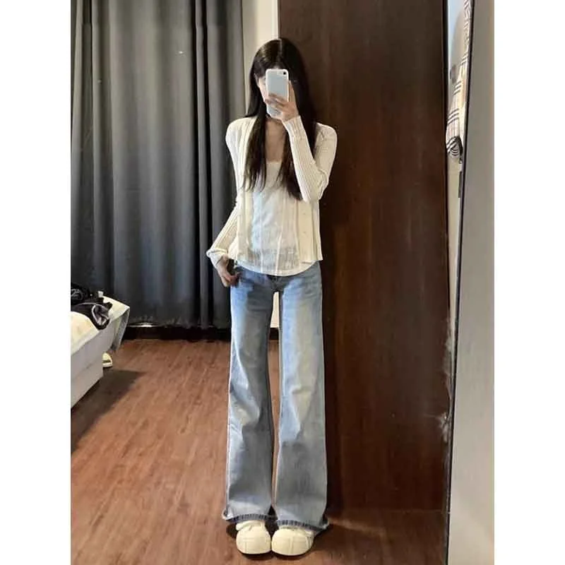 

Джинсы Bootcut, женские джинсы с низкой талией, женская сетчатая рабочая одежда в стиле хиппи, большая пуговица спереди, нить, необработанный винтажный цветной принт, дизайн
