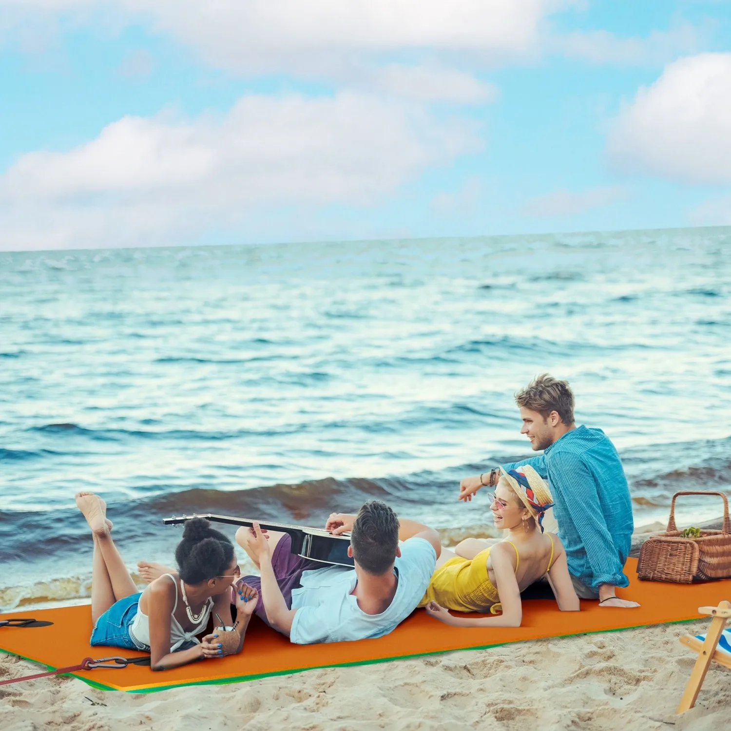 수지어 9' x 6' 릴리 패드 워터 매트 (성인 2명용), 호수, 수영장, 바다, 해변 및 보트용 플로팅 워터 패드, 오렌지색