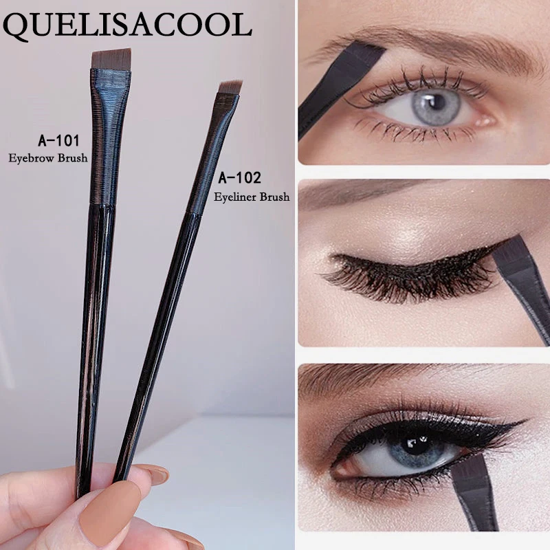 Pincel delineador de ojos ultrafino, ángulo fino, plano, para cejas debajo de los ojos, maquillaje, detalle preciso