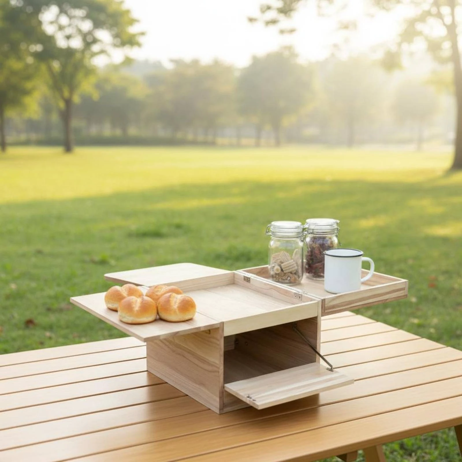 

Portable Wooden Box Metal Hardware Paulownia Wood Display Box Home Decor