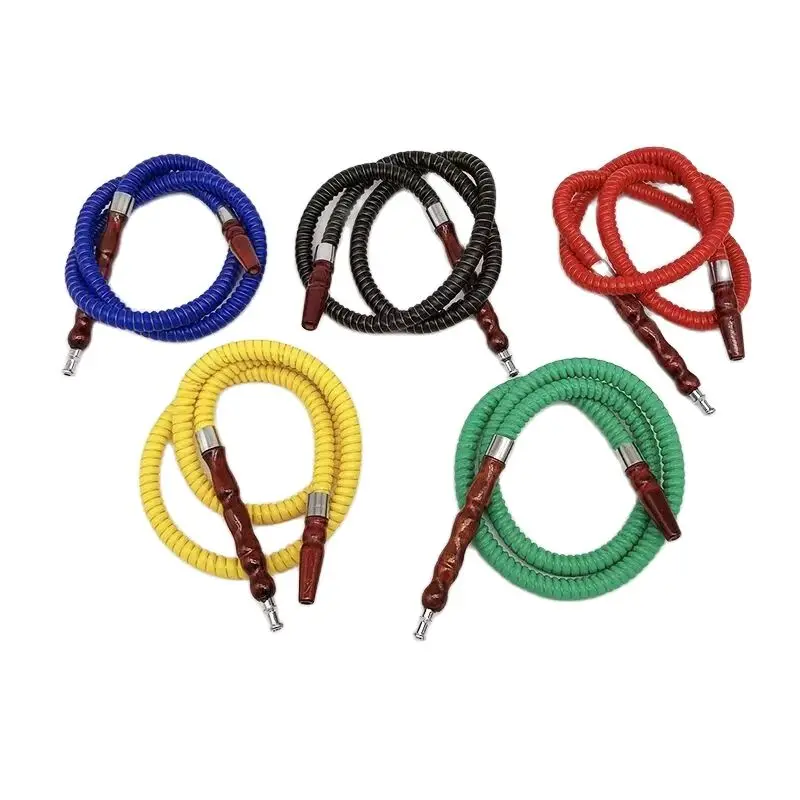 

2PCS Arabic Hookah Hose Faux Wood Hose Straw Acrylic Handle Straw Multi-color Hose Optional Plastic Tube