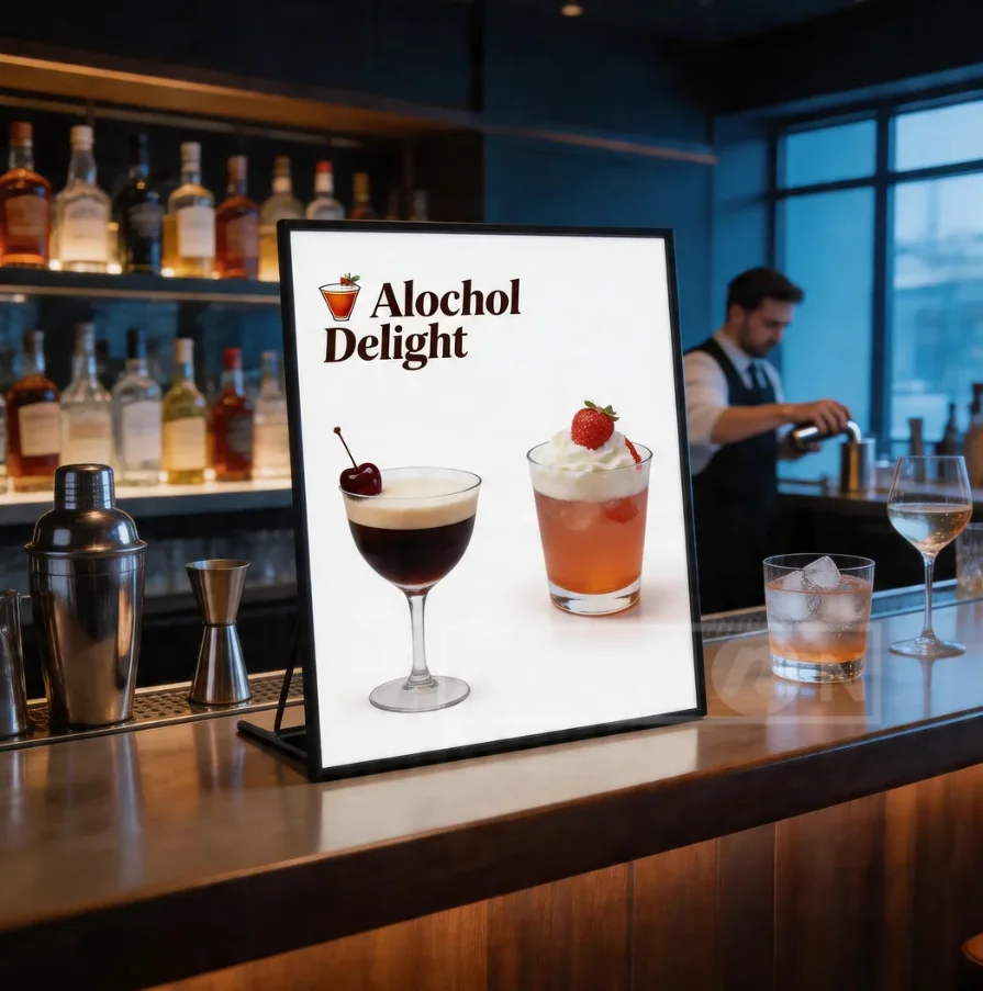 Desktop Display Double Box | Side Advertising Light for Shop Restaurants Menu Led Poster Sign Printing Design and Customization