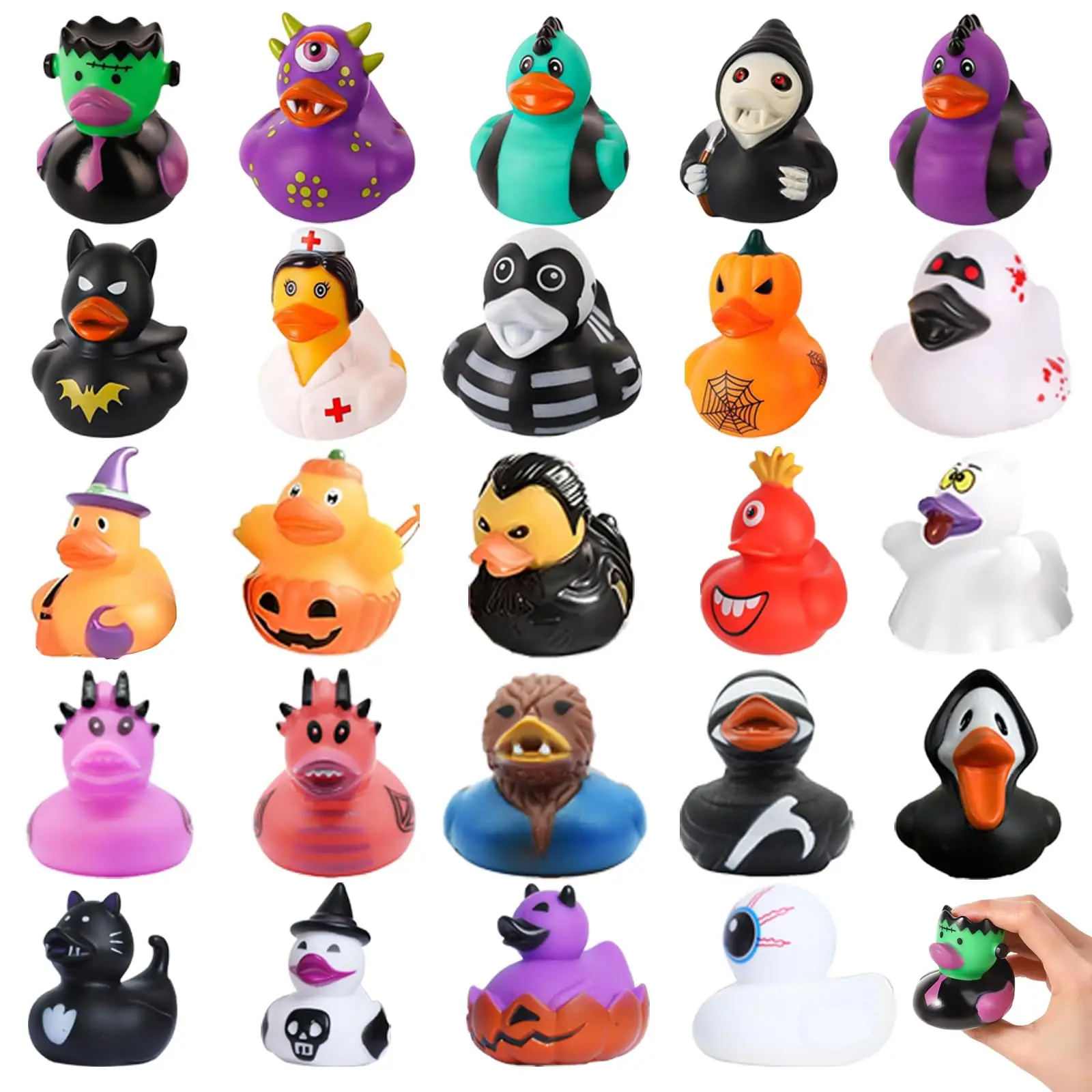 

24/48pc Halloween Rubber Ducks in Bulk,Jeep Ducks for Ducking,Halloween Ducks for Jeeps Party Favors Toy,Floating Ducks