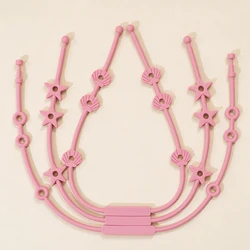 Color Kids 3PC Silicone Pacifier Clips Solid Color Pacifier Chain Cartoon Baby Toys Adjustable Baby Essentials Soft Baby Gift