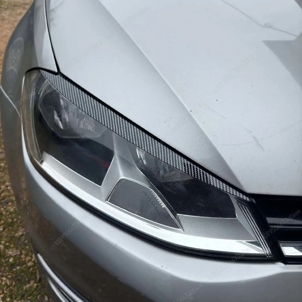 ل VW Golf 7 7.5 MK7 MK7.5 GTI R GTE GTD 2013-2020 ABS السيارات العلوي مصباح الكسوة الحاجب غطاء المصباح بوديكيت زخرفة الكسوة