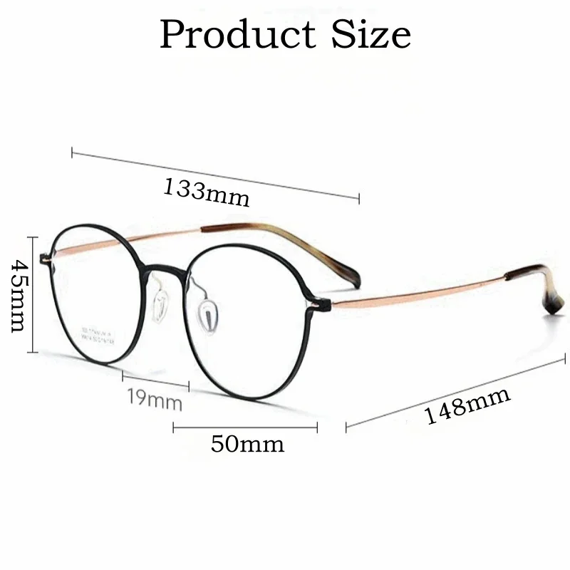 

Alloy Small Face Men Women Eyewear Retro Round Optical Prescription Eyeglasses Frame Ultra-light Titanium 99814Z