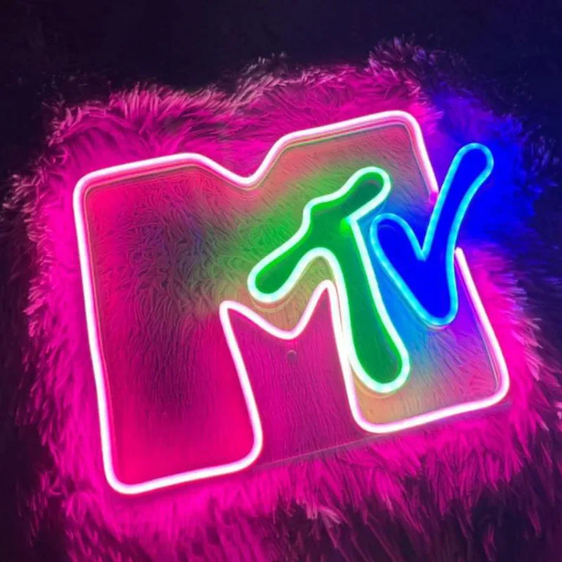 MTV Music Acrylic Neon Signs MTV LED Neon Light Wall Decoration Music Neon Sign Gaming Room