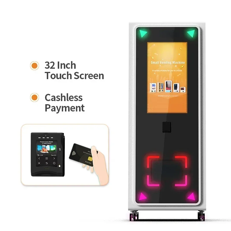 آلة بيع قراءة البطاقات الأوتوماتيكية لبطاقة الهوية رخيصة ودقيقة، شاشة لمس 32 بوصة، Cbd الذكي، التحقق من العمر، آمنة و