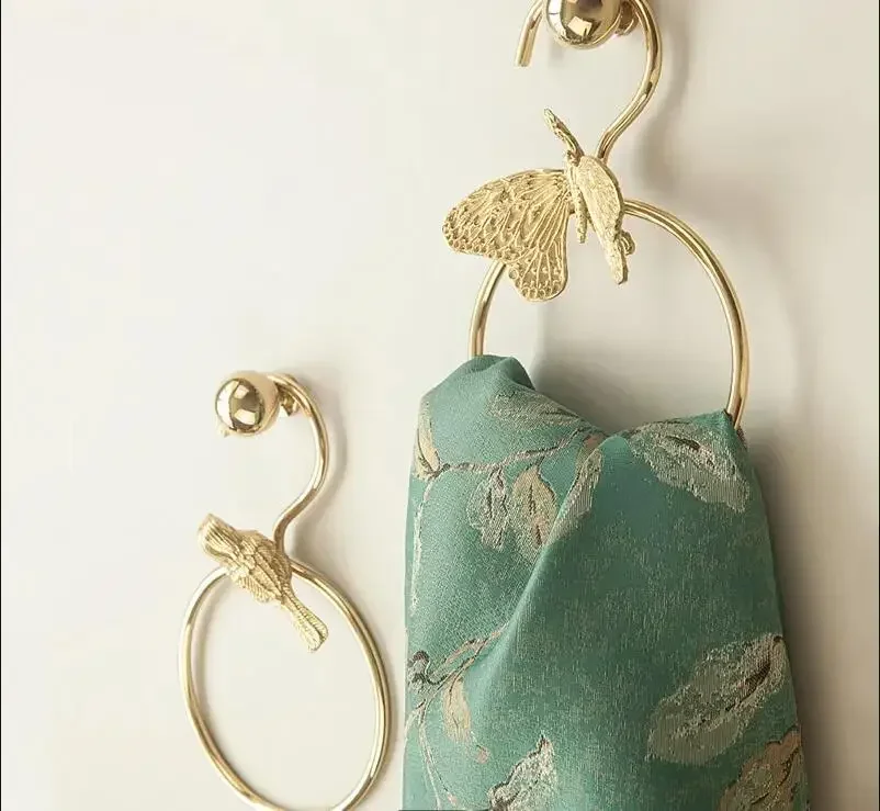 

Латунная вешалка для полотенец Круглое кольцо для полотенец Крючок для одежды Многофункциональная вешалка для хранения Настенная полка для хранения Вешалка для полотенец Настенный крючок Держатель для полотенец