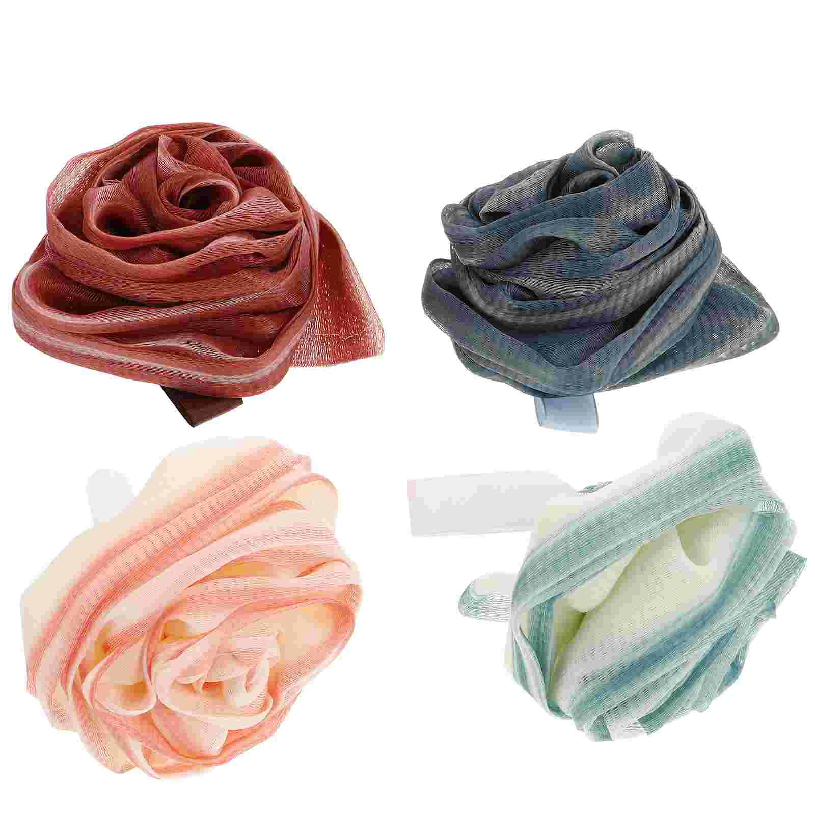 

4 Pcs Bath Ball Wash Scrubber Exfoliating Soft Cloth Pe Accessories