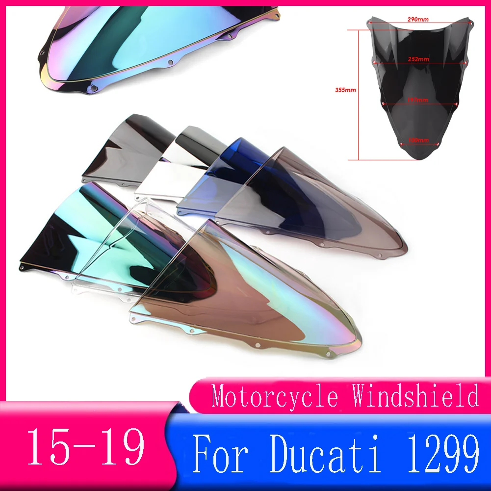 Motorcycle Windshield For Ducati 1299 1299S Panigale 959 2015-2018 2019 Double Bubble WindScreen Accessories Fairing Deflector