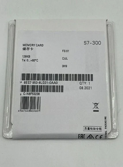 

Brand New Original 6ES7953-8LG31-0AA0 PLC Micro Memory Card 128KB Fast Delivery