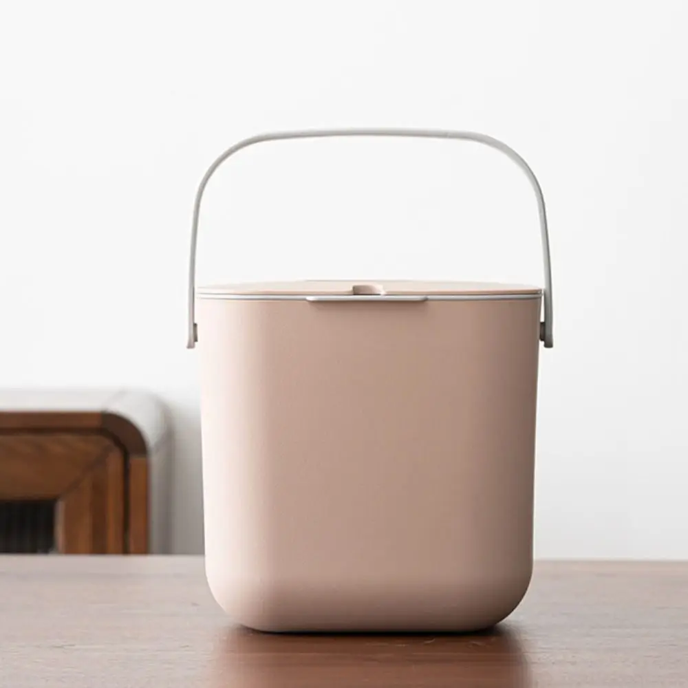 

Portable 6.8L Kitchen Food Waste Bucket with Drainer 2 Tier Rubbish Container with Handle Detachable Tea Trash Can Table