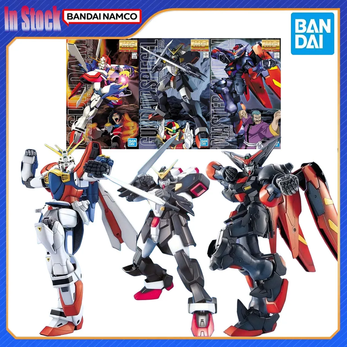 

Genuine Bandai Original MG God Master Spiegel Action Figure Gunpla Building Action Figure Model Collectibles Kits Gift for Kids