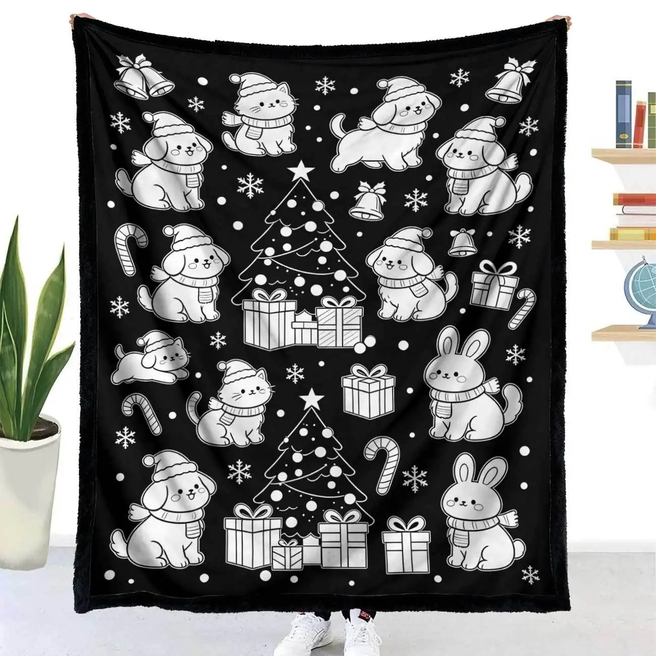 Flannel Painting Blanket DIY Coloring Blanket Handmade Color Brushes Filling Blanket X Anime Blanket
