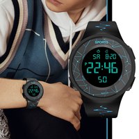 Unisex Multifunction Military Sports Waterproof Luminous LED Digital Big Dial Student Electronic Watch