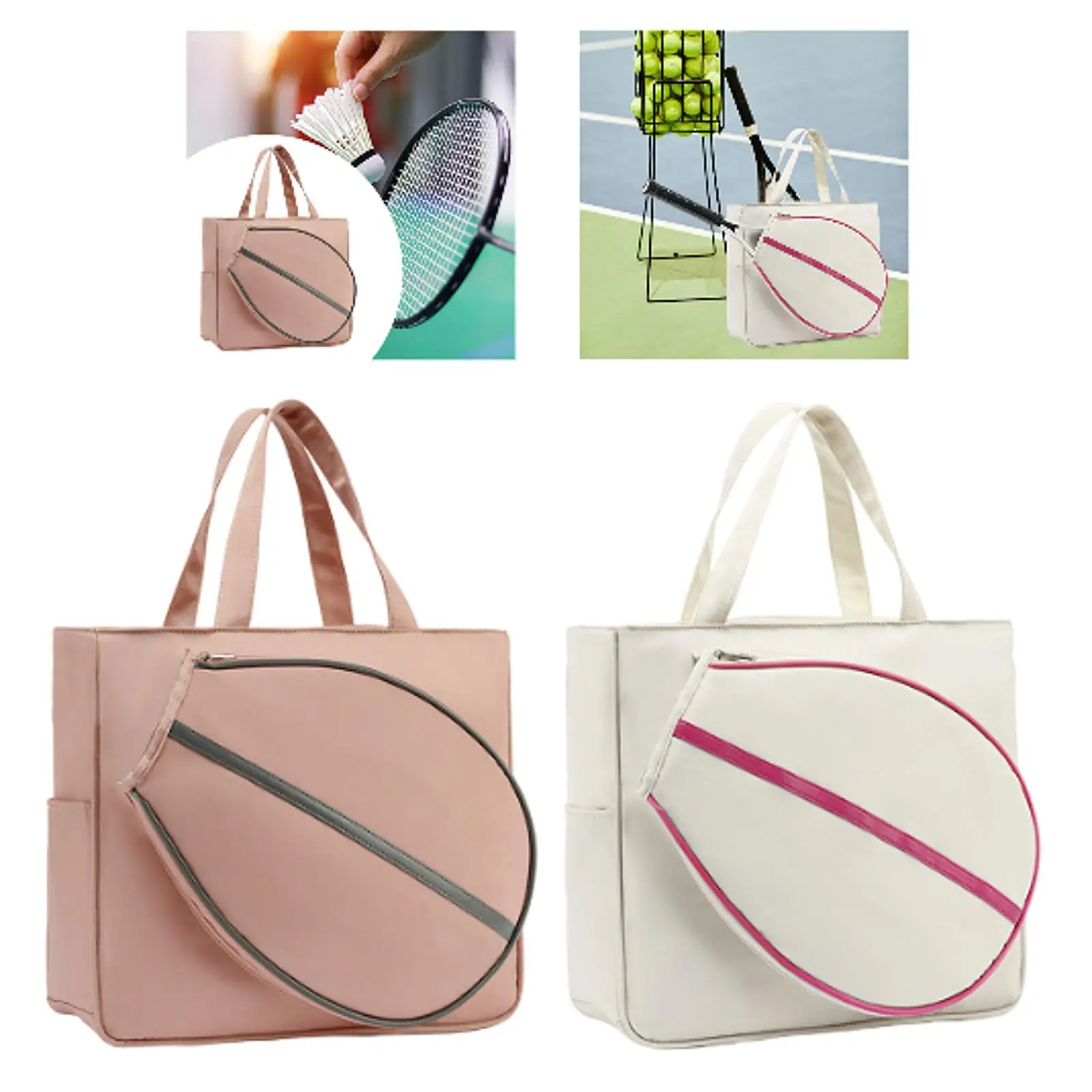 

Tennis Tote Bag with Detachable Shoulder Strap Rucksack Portable Large Multipurpose Duffle Bag Fitness Sport Tennis Racket Bag