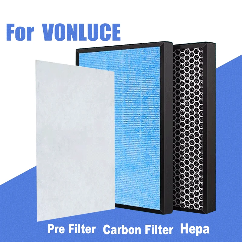 3 IN 1 Air Purifier H13 Hepa Filter and Activated Carbon Air Filter for VONLUCE Air Purifier 315*216*25mm (1pc)