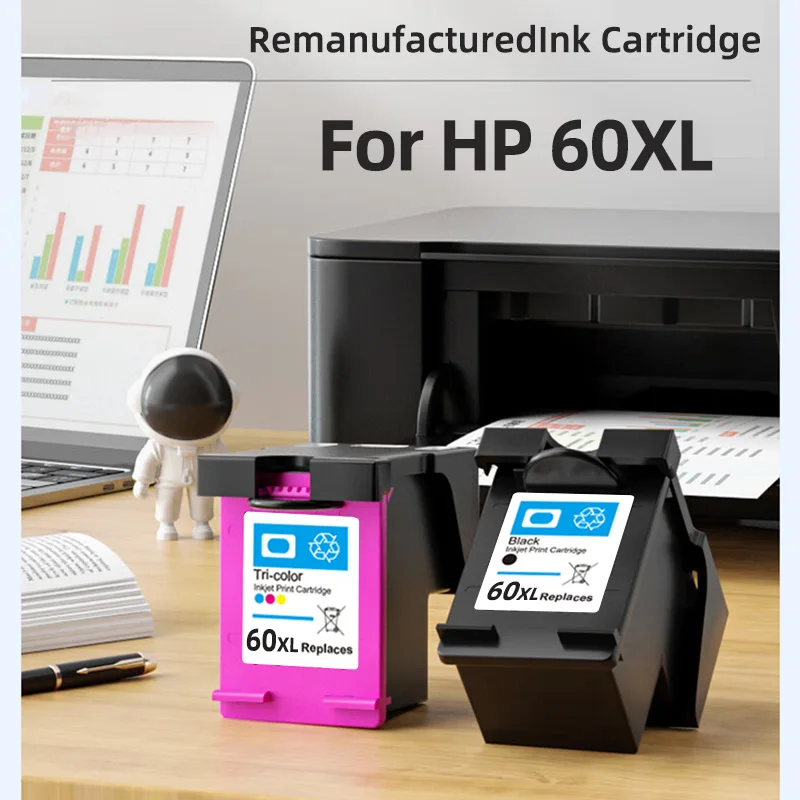 Hicor 60XL for HP 60 Remanufactured 60 XL Refilled Ink Cartridge for HP Deskjet D2530 D2545 D2560 D2563 C4650 Printer