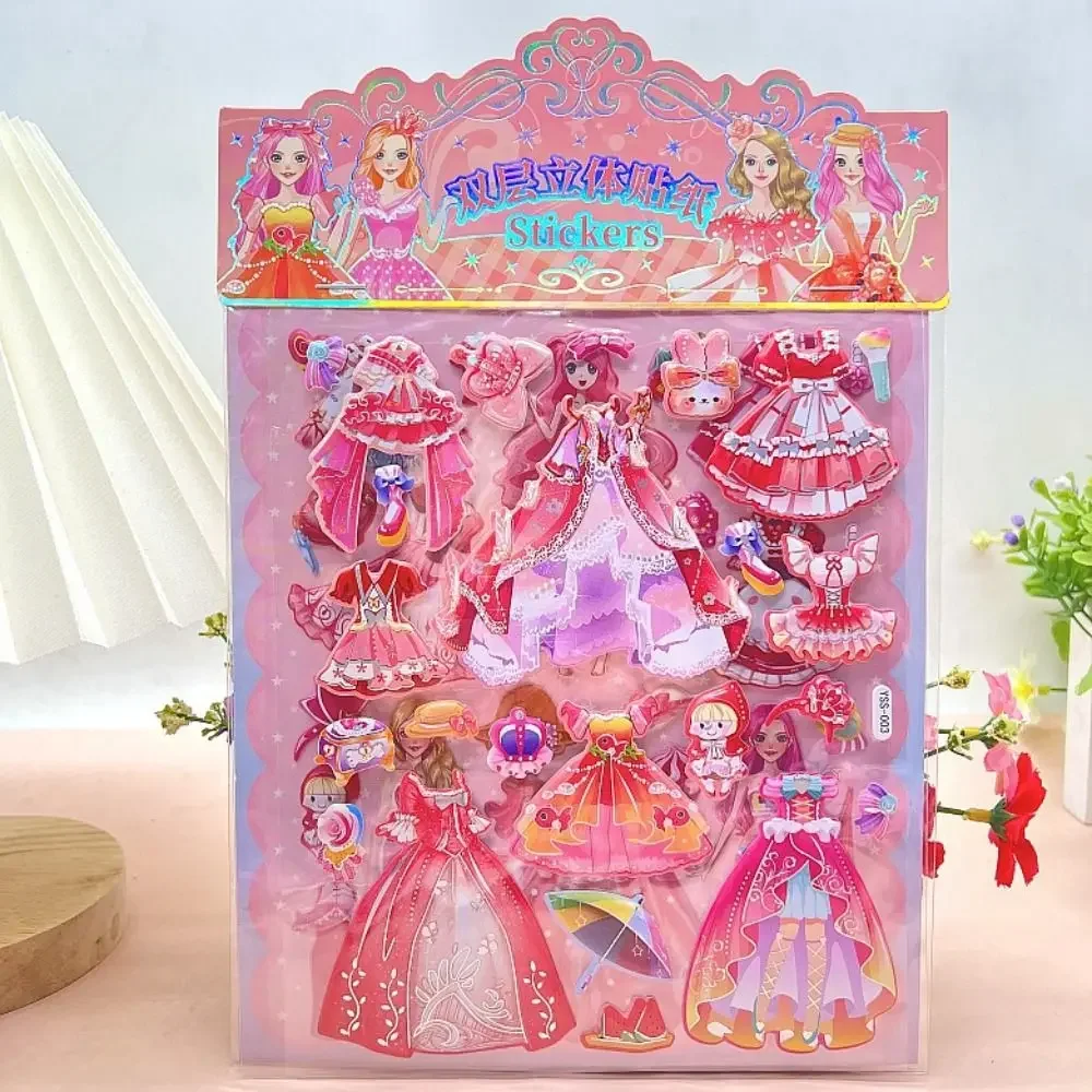 

2 листа/пакет, водостойкая кавайная наклейка принцессы, мультяшные декоративные пенопластовые пузырьковые наклейки, сделай сам, милые 3D пухлые наклейки, подарок