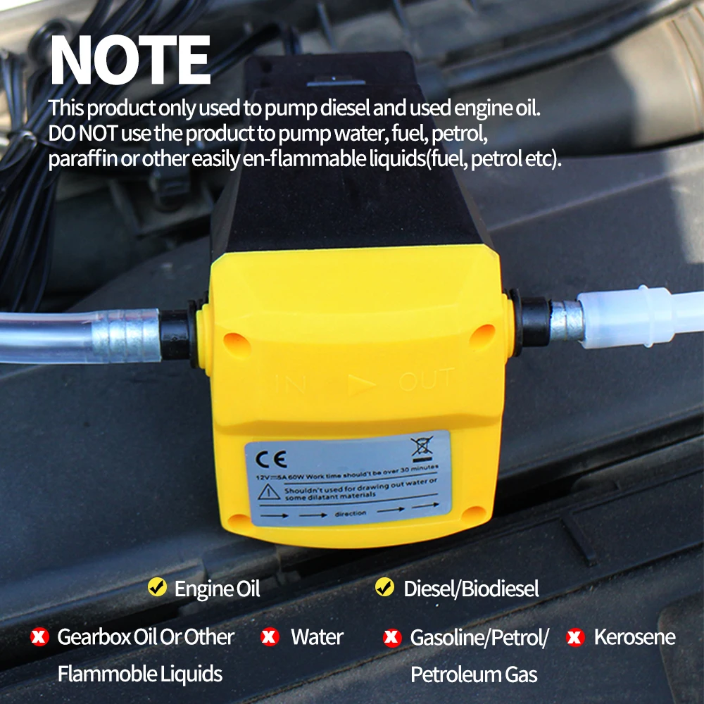 New Style 12V Oil Extractor Transfer Pump Car Oil Fuel Extractor Fuel Engine Oil Extractor  with Tubes for Auto Car Boat