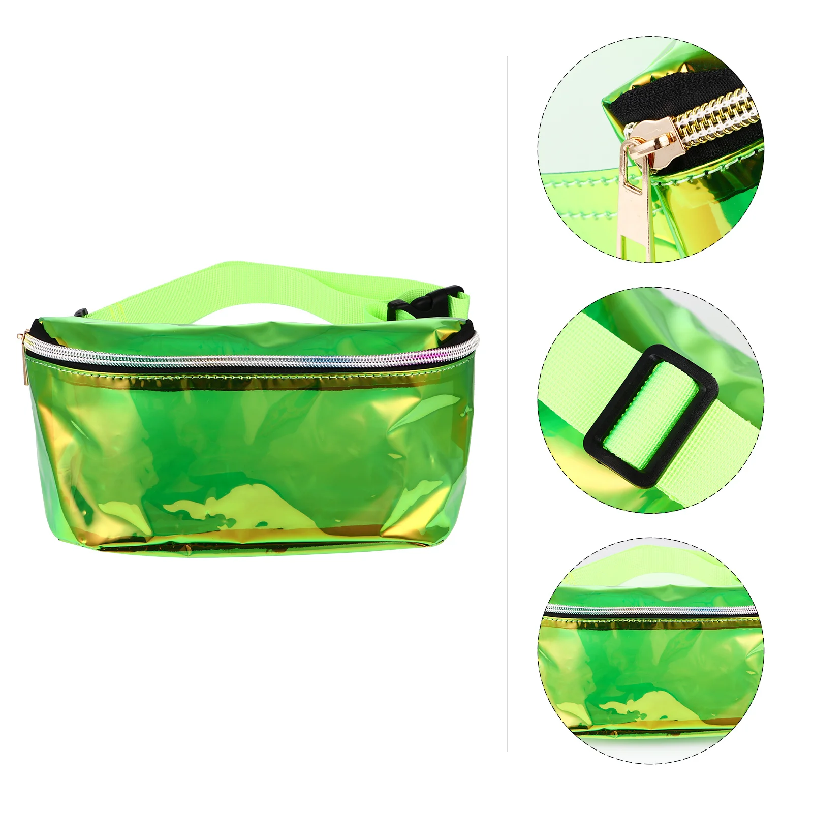

1Pcs PVC Laser Waist Bag Transparent Waterproof Crossbody Chest Sling for Women Fashion Denim Style Fanny Pack Daily Use