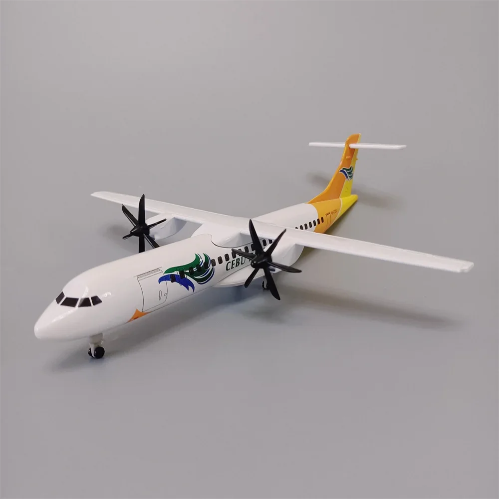 

NEW 20cm Philippines CEBU PACIFIC AIR ATR Airlines Alloy Metal Diecast Airplane Model Plane Model Aircraft w Wheels Propellers