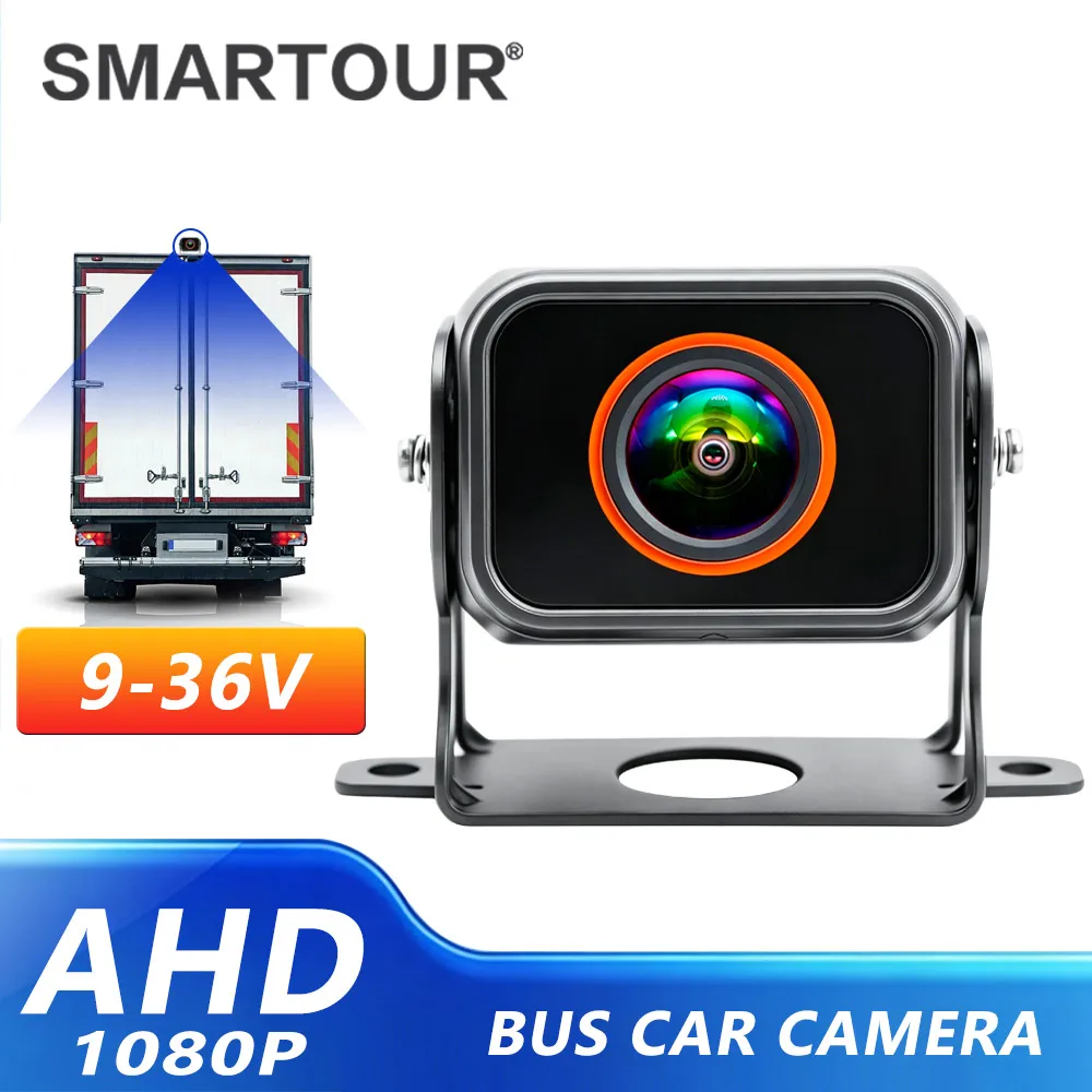 SMARTOUR Waterproof AHD 1080P Truck Camera 180° Fisheye Lens Night Vision Vehicle Reverse Backup Camera for RV Bus