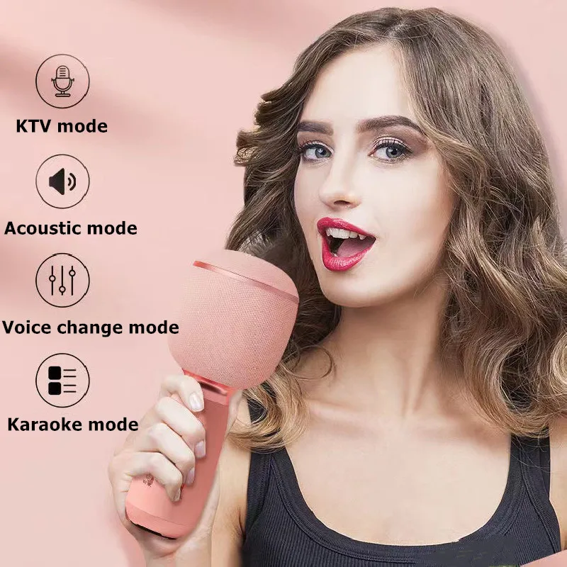 Altoparlante per microfono Bluetooth senza fili microfono professionale per Karaoke registratore di canto portatile lettore musicale per adulti bambini
